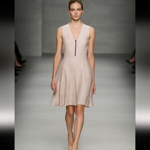 All Saints Silk Cream Fit and Flare Party Cocktail Dress Size 4